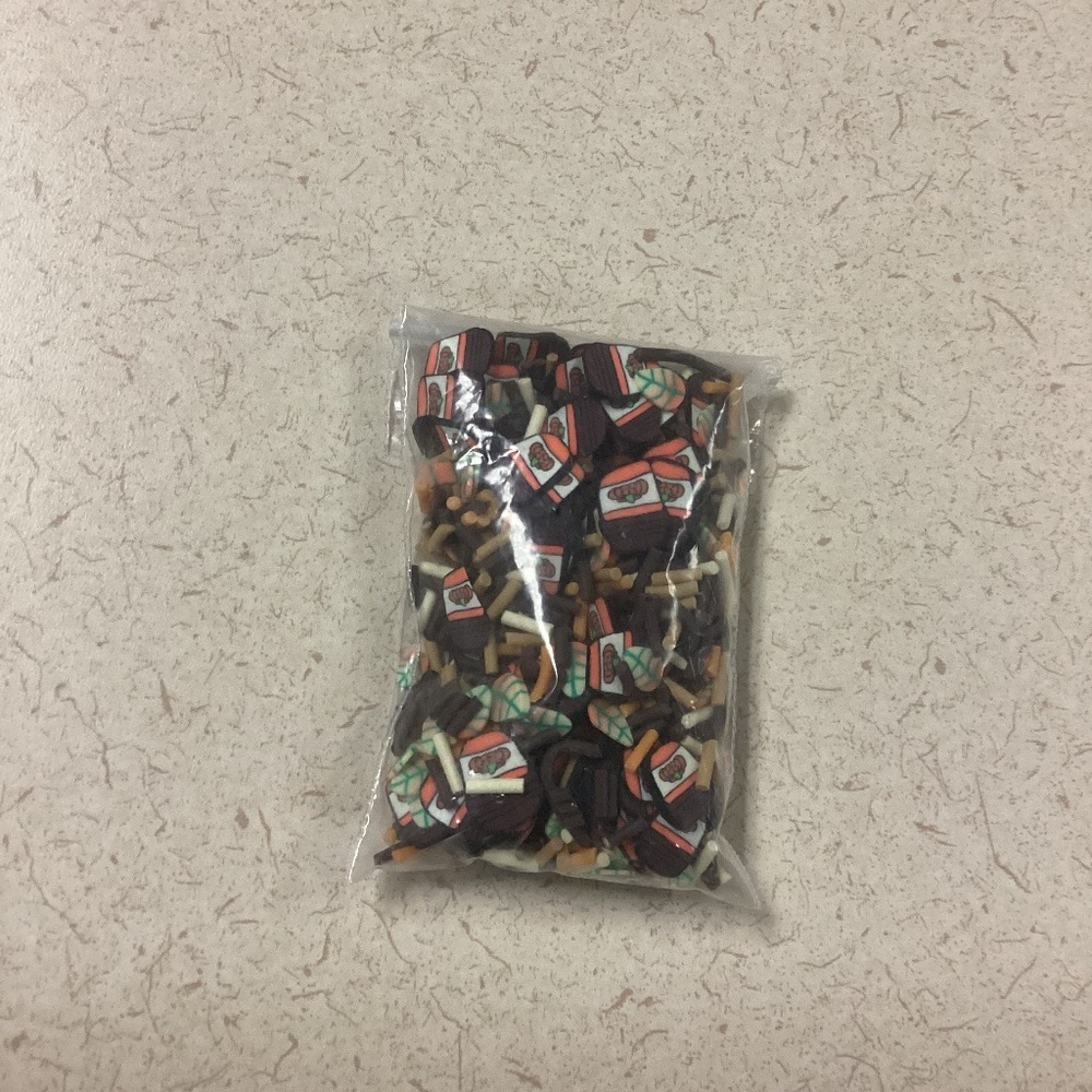 No Brand - Autumn Fall Leaves with Coffee Cups Fake Sprinkles Decorations